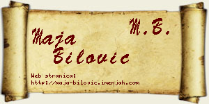 Maja Bilović vizit kartica